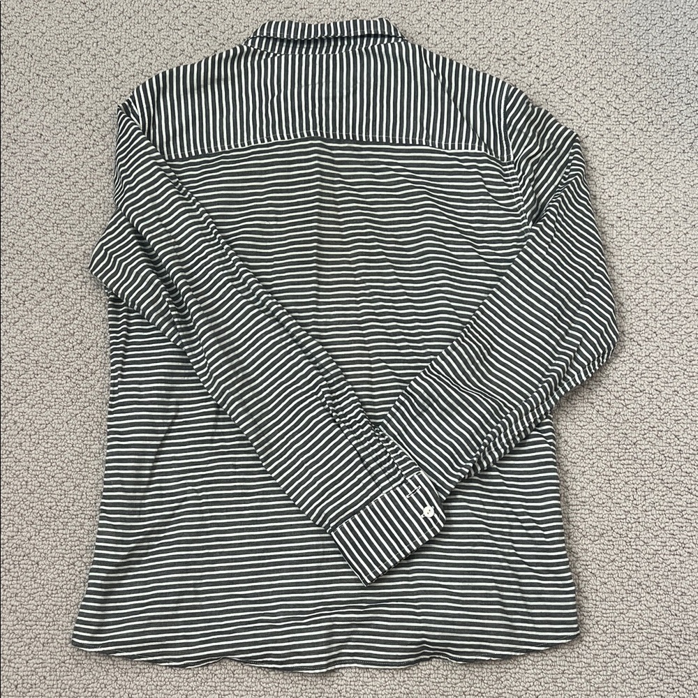 Grey and White Striped Marine Layer Shirt - Picture 4 of 4